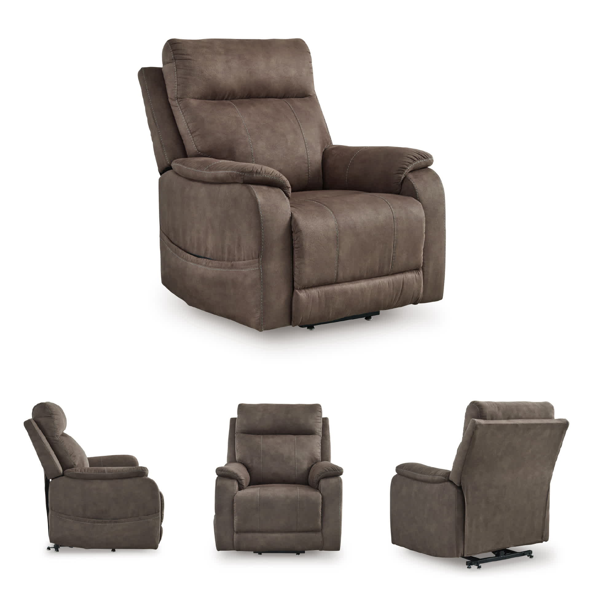 Signature Design by Ashley Crestmeade Espresso Brown Power Lift Recliner with Heat Massage and USB Charging
