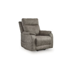 Signature Design by Ashley Crestmeade Fossil Gray Power Lift Recliner with Heat Massage and USB Charging