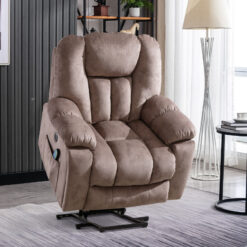 Bestier 40.9 in. W Khaki Power Lift Recliner Chair with Massage and Heating