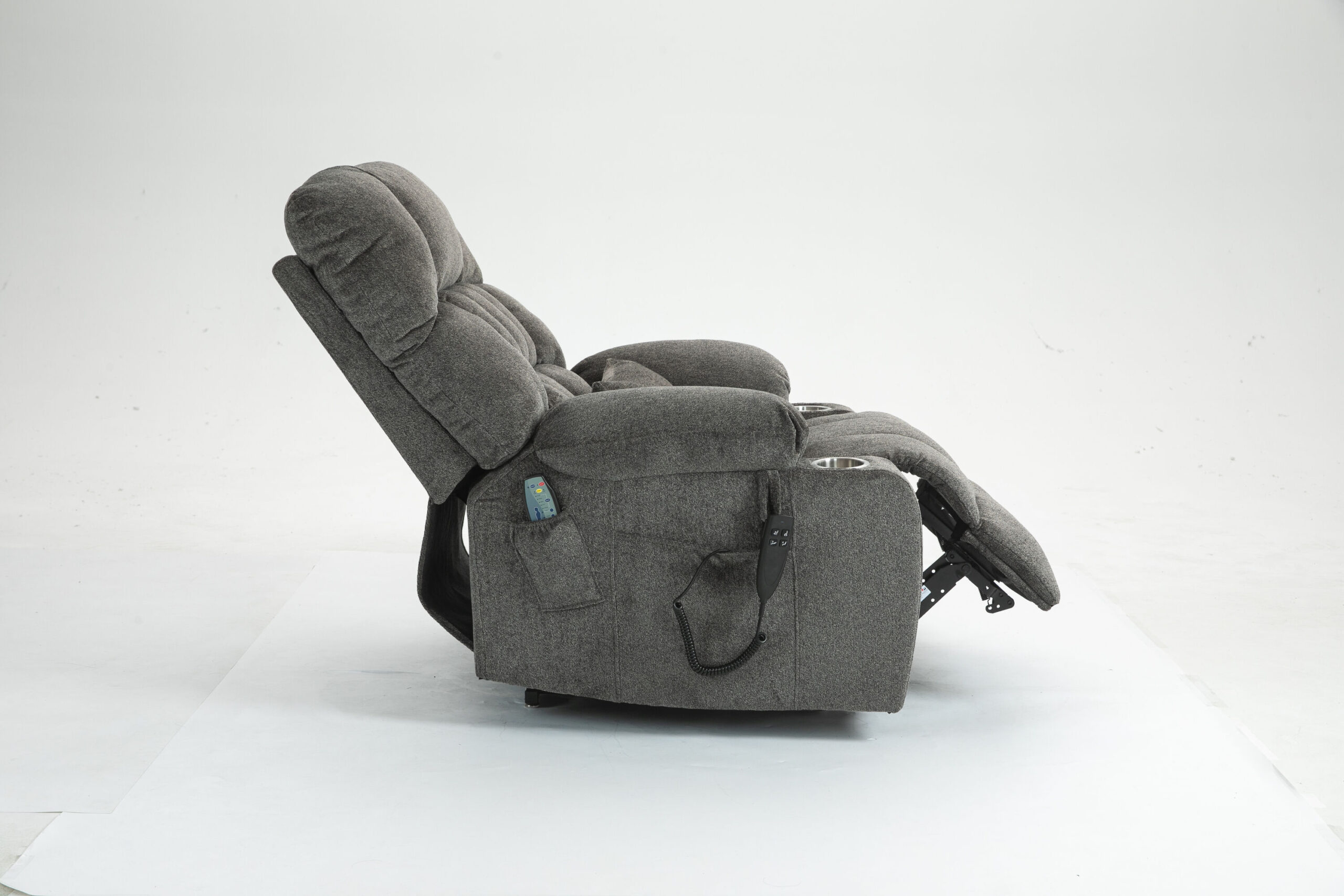 LOVMOR Lift Chair for Big and Tall Person with Inconvenient Legs: High Density Foam Lift Sofa with Heat and Massage 2 Pockets 2 Cup Holder 2 Remote OKIN Motor