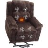 GAOMON Power Lift Recliner Chair with Heat and Massage Electric Lift Recliner Sofa for Elderly Plush Padded Seat with Lumbar Support Remote Control Side Pockets 400 lb Capacity Brown