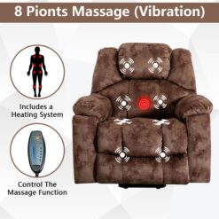 Bestier 40.6 in. W Brown Soft Fabric Power Lift Recliner Chair with Massage and Heating