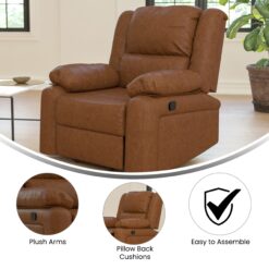 Flash Furniture Marius Cognac LeatherSoft Faux leather Upholstered Stationary