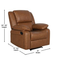 Flash Furniture Marius Cognac LeatherSoft Faux leather Upholstered Stationary