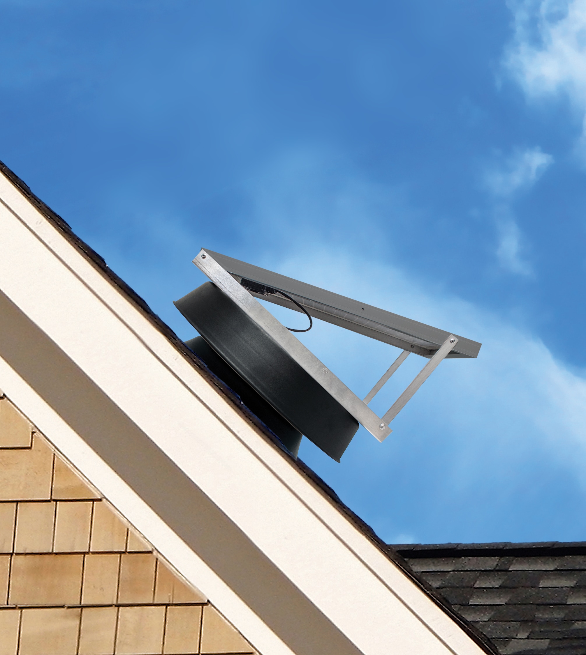 Skyview Solar Attic Fans Grey Aluminum Roll Power Roof Vent