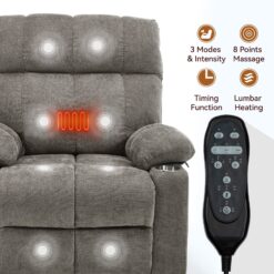 Boyel Living Brown Dual Motor Infinite Position Up to 350 LBS Chenille Power Lift Recliner Chair with Dual Cup Holders