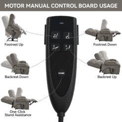 Boyel Living Brown Dual Motor Infinite Position Up to 350 LBS Chenille Power Lift Recliner Chair with Dual Cup Holders