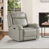 Circle 55 Grey Leather Upholstered Powered Reclining Stationary Infinite-position