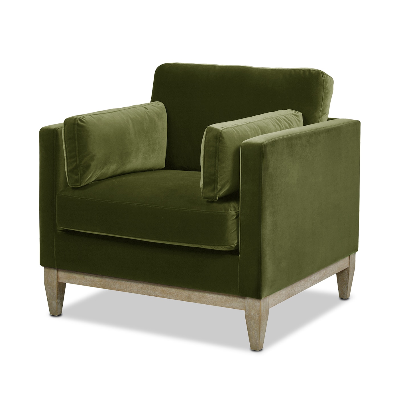 Jennifer Taylor Home Knox 36-in W Farmhouse Olive Green Velvet Accent Armchair