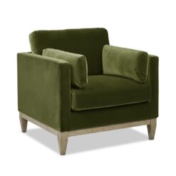 Jennifer Taylor Home Knox 36-in W Farmhouse Olive Green Velvet Accent Armchair