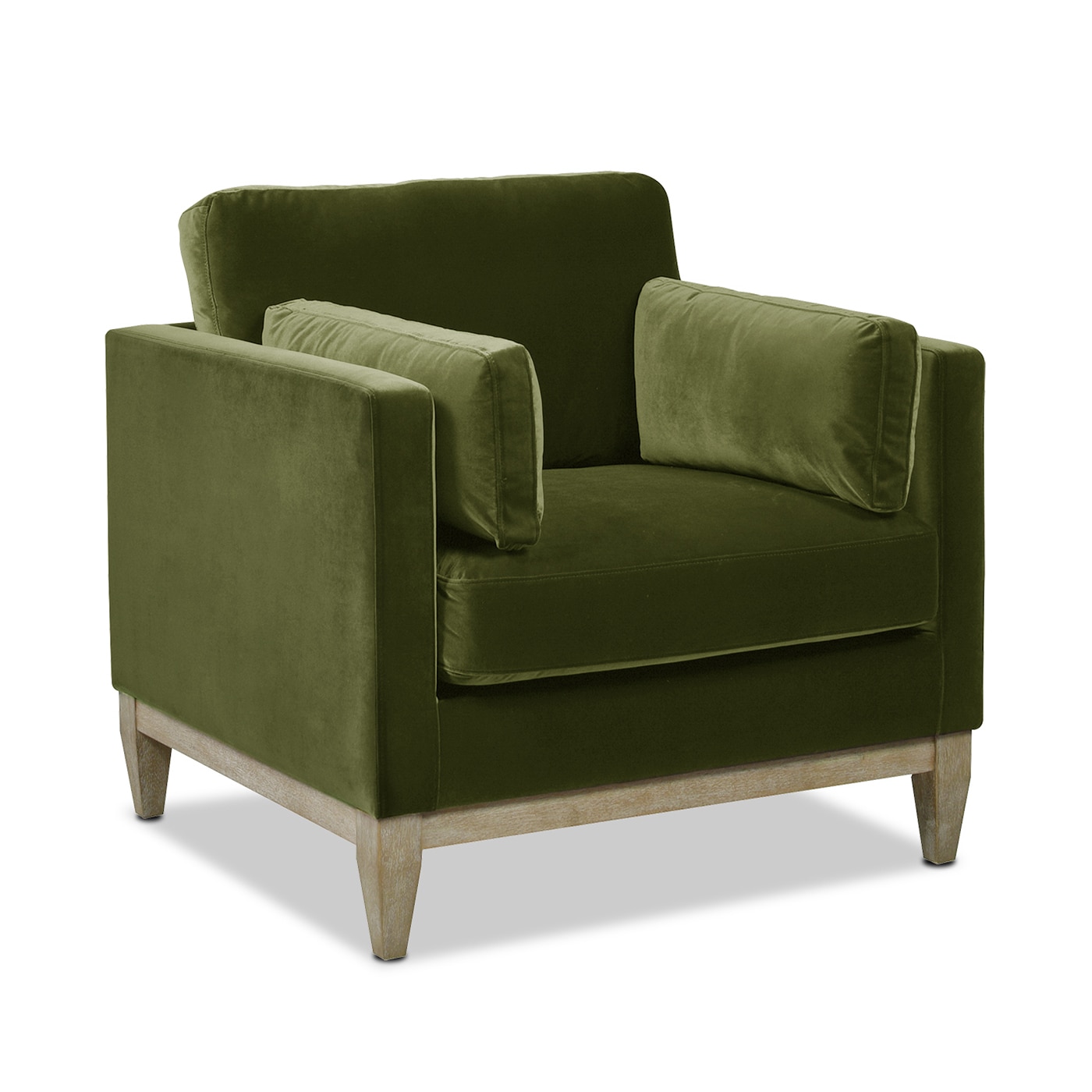 Jennifer Taylor Home Knox 36-in W Farmhouse Olive Green Velvet Accent Armchair