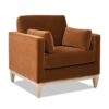 Jennifer Taylor Home 36 W Modern Burnt Orange Velvet Accent Armchair