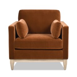 Jennifer Taylor Home 36 W Modern Burnt Orange Velvet Accent Armchair