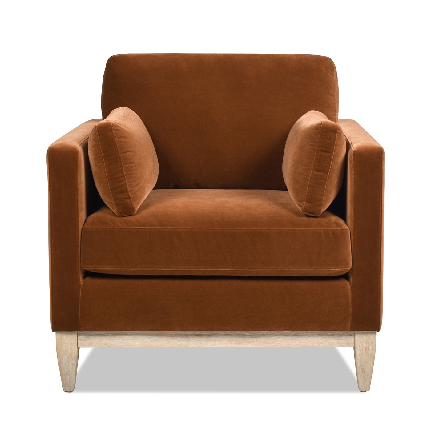 Jennifer Taylor Home 36 W Modern Burnt Orange Velvet Accent Armchair