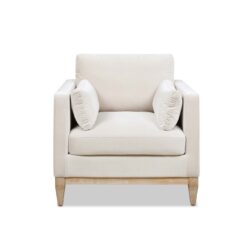 Jennifer Taylor Home Knox 36-in W Farmhouse French Beige Velvet Accent Armchair