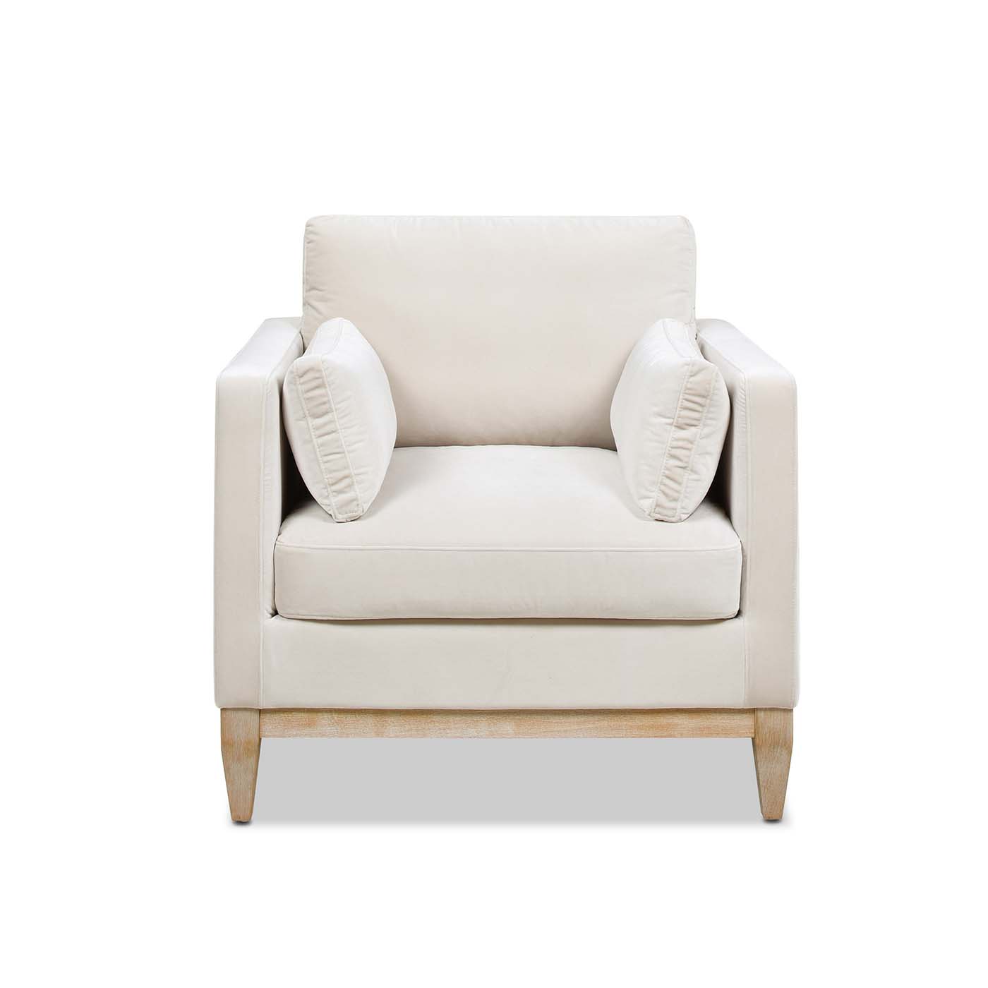 Jennifer Taylor Home Knox 36-in W Farmhouse French Beige Velvet Accent Armchair