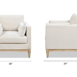 Jennifer Taylor Home Knox 36-in W Farmhouse French Beige Velvet Accent Armchair