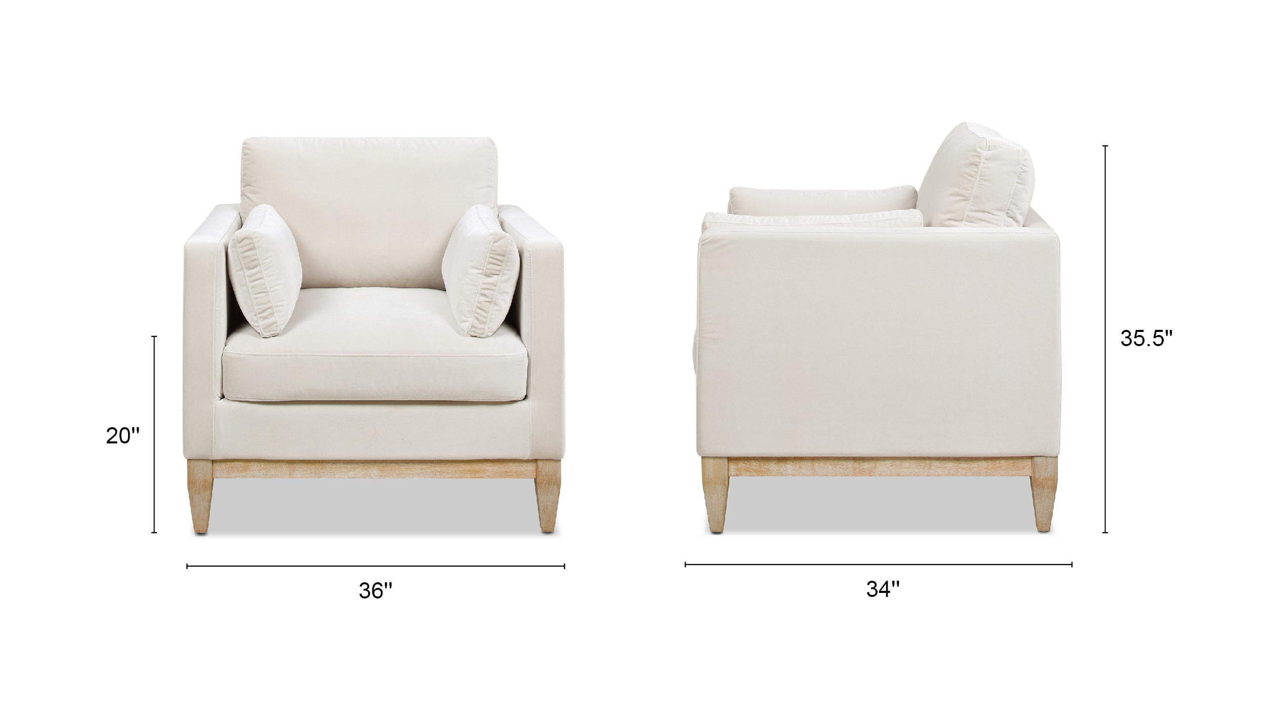 Jennifer Taylor Home Knox 36-in W Farmhouse French Beige Velvet Accent Armchair