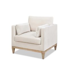 Jennifer Taylor Home Knox 36-in W Farmhouse French Beige Velvet Accent Armchair