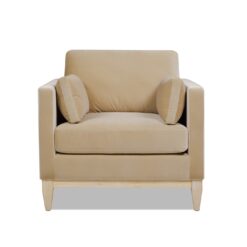 Jennifer Taylor Home Knox 36-in W Farmhouse Fawn Brown Velvet Accent Armchair
