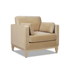 Jennifer Taylor Home Knox 36-in W Farmhouse Fawn Brown Velvet Accent Armchair