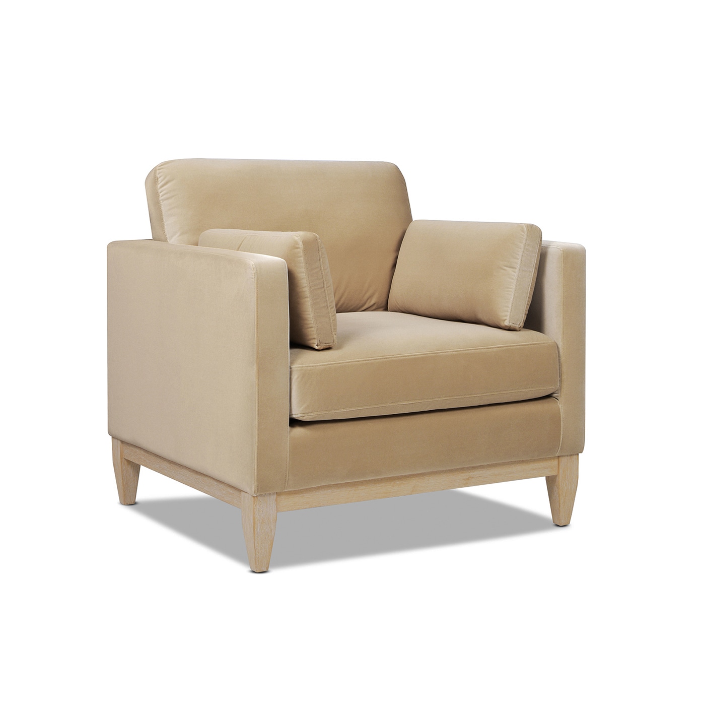 Jennifer Taylor Home Knox 36-in W Farmhouse Fawn Brown Velvet Accent Armchair