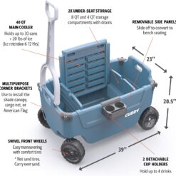 CUDDY Wagon Cooler – Premium Family Wagon and Gear Hauler with Built in 40 QT Cooler, Storage and Cup Holders
