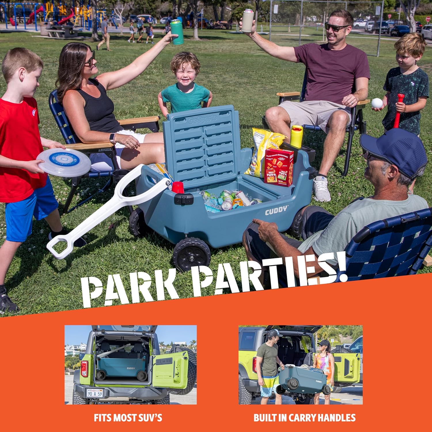 CUDDY Wagon Cooler – Premium Family Wagon and Gear Hauler with Built in 40 QT Cooler, Storage and Cup Holders