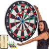 GoSports Giant 3 ft or 4 ft Cork Dartboards - Includes 12 Giant Darts and Scoreboard - New Fun Twist on Darts