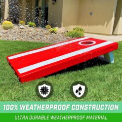 GoSports 4 x 2 ft All Weather Cornhole Boards - American Flag, Red, or Blue - Game Set Includes 8 Bean Bags & Rules