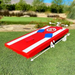GoSports 4 x 2 ft All Weather Cornhole Boards - American Flag, Red, or Blue - Game Set Includes 8 Bean Bags & Rules
