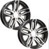 eCustomrim 2-Pack Aluminum Trailer Wheels 14X5.5 14 Inch 5 Lug 4.5 Center Altitude Black Rim 3.19 Center Bore