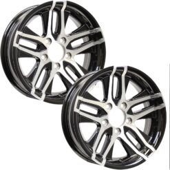 eCustomrim 2-Pack Aluminum Trailer Wheels 14X5.5 14 Inch 5 Lug 4.5 Center Altitude Black Rim 3.19 Center Bore