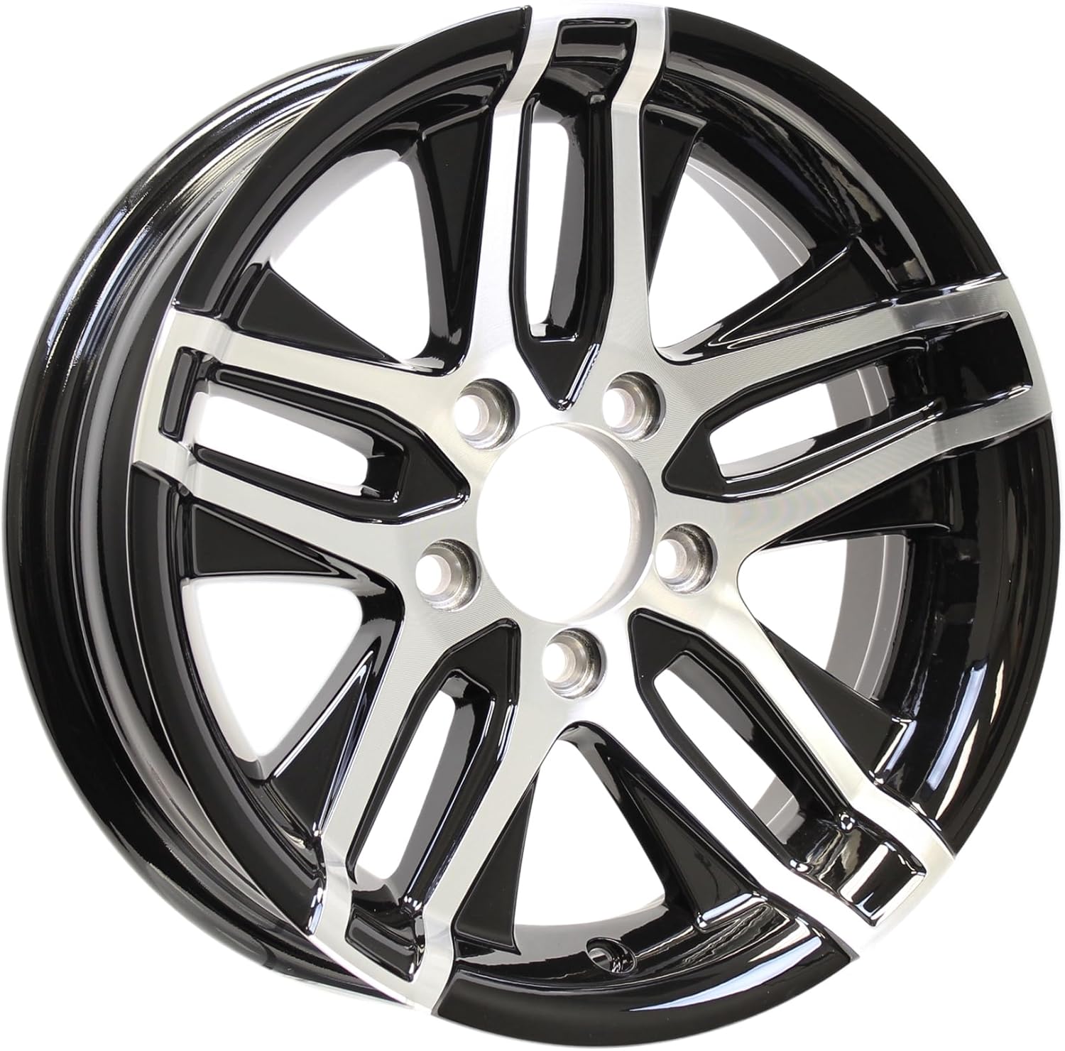 eCustomrim 2-Pack Aluminum Trailer Wheels 14X5.5 14 Inch 5 Lug 4.5 Center Altitude Black Rim 3.19 Center Bore