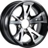 eCustomrim Aluminum Trailer Wheel 13X5 13 Inch 5 Lug 4.5 Center A1411 Black Rim, Durable Utility Trailer Wheel for Towing Applications