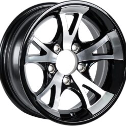 eCustomrim Aluminum Trailer Wheel 13X5 13 Inch 5 Lug 4.5 Center A1411 Black Rim, Durable Utility Trailer Wheel for Towing Applications