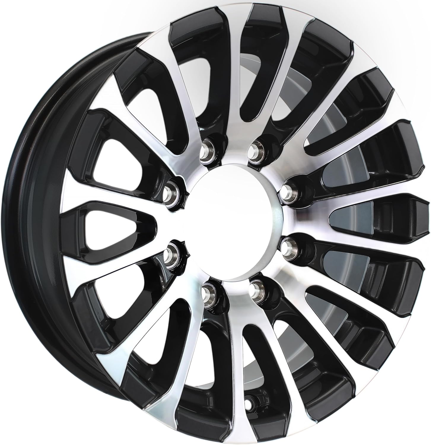 eCustomrim Aluminum Trailer Wheel 16X7 16 X 7 8 Lug 6.5 Center Avalanche Matte Black Rim 4.90 Center Bore