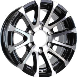 eCustomrim Aluminum Trailer Wheel 16X6 16 Inch Avalanche Black 6 Lug On 5.5 Inch Center Rim 3.75 Center Bore 3640 lbs.