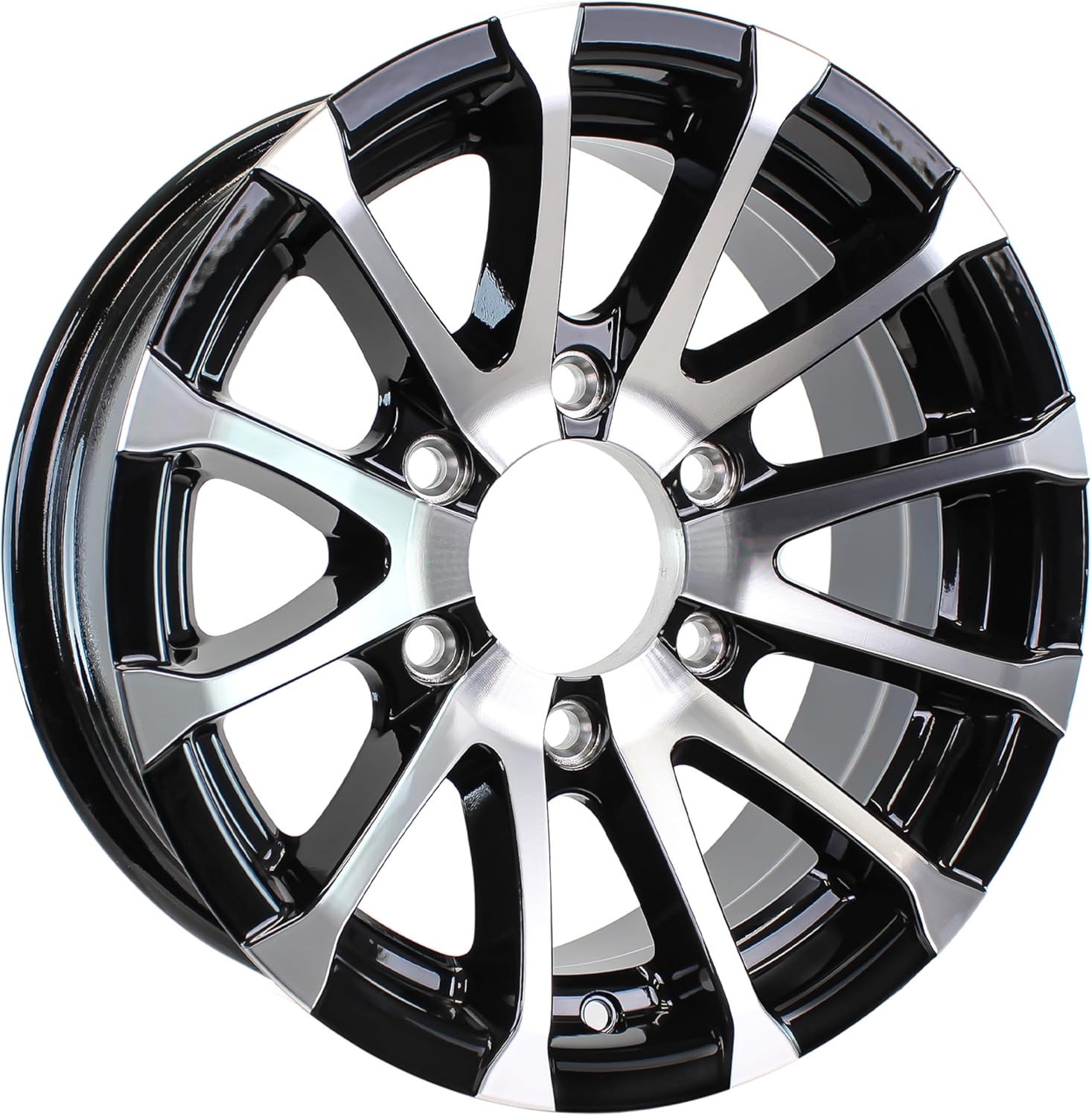 eCustomrim Aluminum Trailer Wheel 16X6 16 Inch Avalanche Black 6 Lug On 5.5 Inch Center Rim 3.75 Center Bore 3640 lbs.