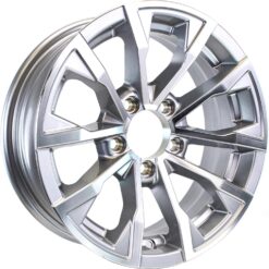 eCustomrim Aluminum Trailer Wheel 14X5.5 14 Inch Edge Silver Grey 5 Lug On 4.5 Inch Center Rim 3.19 Center Bore