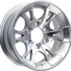 eCustomrim Aluminum Trailer Wheel 15X6 15 Inch A1411 Silver Grey 6 Lug On 5.5 Inch Center Rim, Durable Utility Trailer Wheel for Towing Applications