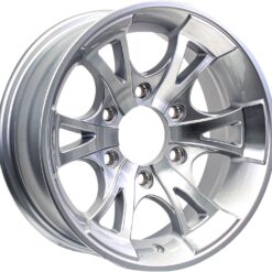 eCustomrim Aluminum Trailer Wheel 15X6 15 Inch A1411 Silver Grey 6 Lug On 5.5 Inch Center Rim, Durable Utility Trailer Wheel for Towing Applications