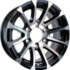 eCustomrim Aluminum Boat Camper Trailer Rim Wheel 6 Lug 15 Inch Avalanche V-Spoke Black, Durable Utility Trailer Wheel for Towing Applications