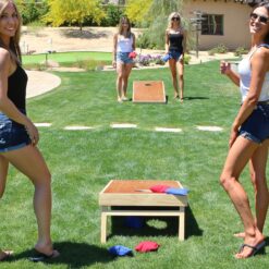 GoSports 4 ft x 2 ft Commercial Grade Cornhole Boards Set - Natural Wood Cornhole Boards, Choose from Different Bean Bag Color Combinations