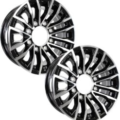 eCustomrim 2-Pack Aluminum Trailer Wheels 16X6 16 Inch Wheel Black Machined 8 Lug Rim 3.75 Center Bore
