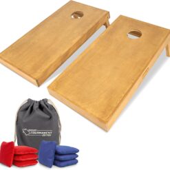 GoSports Premium 4 ft x 2 ft Regulation Competition-Ready Cornhole Board Set - Thick Wooden Board with Stop and Slide Bags - Complete Set for Yard Games, Backyard Outdoor Party Events