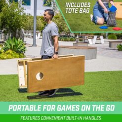GoSports Premium 4 ft x 2 ft Regulation Competition-Ready Cornhole Board Set - Thick Wooden Board with Stop and Slide Bags - Complete Set for Yard Games, Backyard Outdoor Party Events