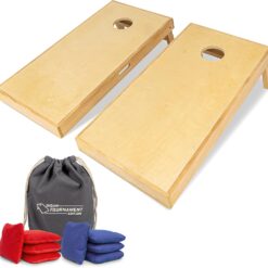 GoSports Premium 4 ft x 2 ft Regulation Competition-Ready Cornhole Board Set - Thick Wooden Board with Stop and Slide Bags - Complete Set for Yard Games, Backyard Outdoor Party Events