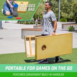GoSports Premium 4 ft x 2 ft Regulation Competition-Ready Cornhole Board Set - Thick Wooden Board with Stop and Slide Bags - Complete Set for Yard Games, Backyard Outdoor Party Events
