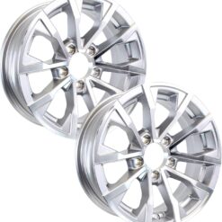eCustomrim 2-Pack Aluminum Trailer Wheels 15X5 15 Inch Rim 3.19 Center Bore Silver Grey Machined 5 Lug